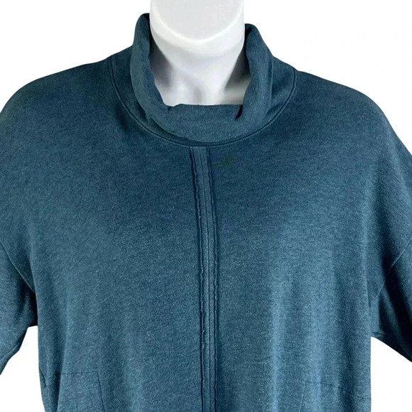 J Jill PURE JILL Womens M RELAXED Fit 3/4 Sleeve Blue PONCHO Tunic Cowl Neck - Picture 6 of 16